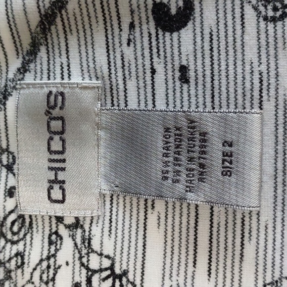 Chico's V Neck Print Tee Shirt - Picture 5 of 5